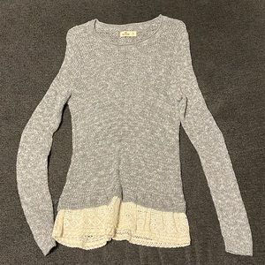 Hollister sweater with lace bottom